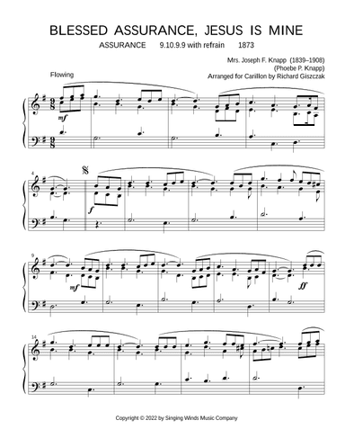 Blessed Assurance, Jesus Is Mine (ASSURANCE) (arr. Richard Giszczak)
