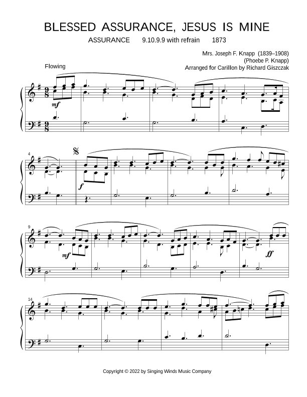 Blessed Assurance, Jesus Is Mine (ASSURANCE) (arr. Richard Giszczak)