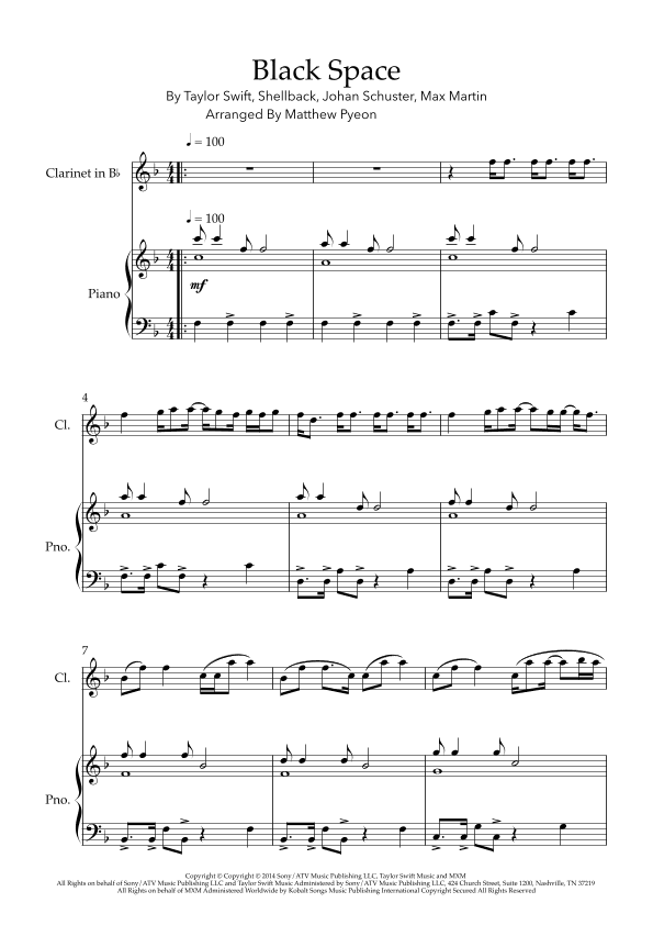 Blank Space (arr. Matthew pyeon)