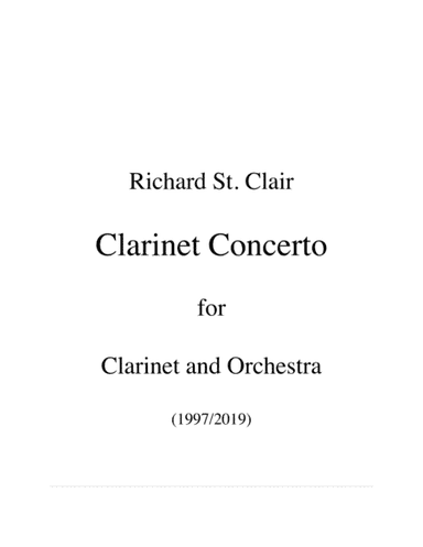 CLARINET CONCERTO (2019) for B-flat Clarinet and Orchestra (SCORE + PARTS)