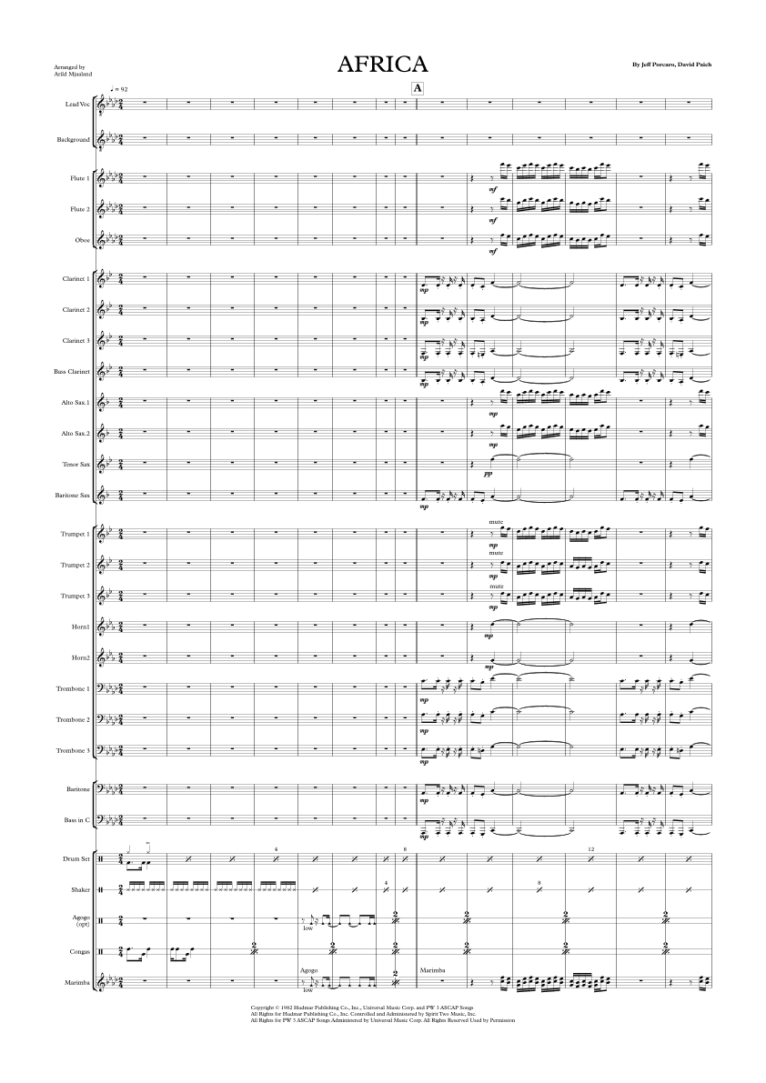 Africa (arr. Arild Mjaaland)