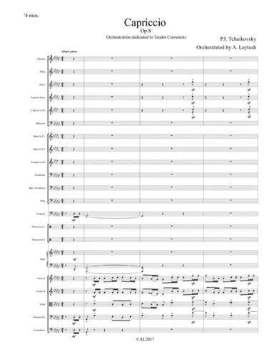 P.I. Tchaikovsky - CAPRICCIO,  op. 8,  Orchestrated by A. Leytush (arr. A. Leytush)