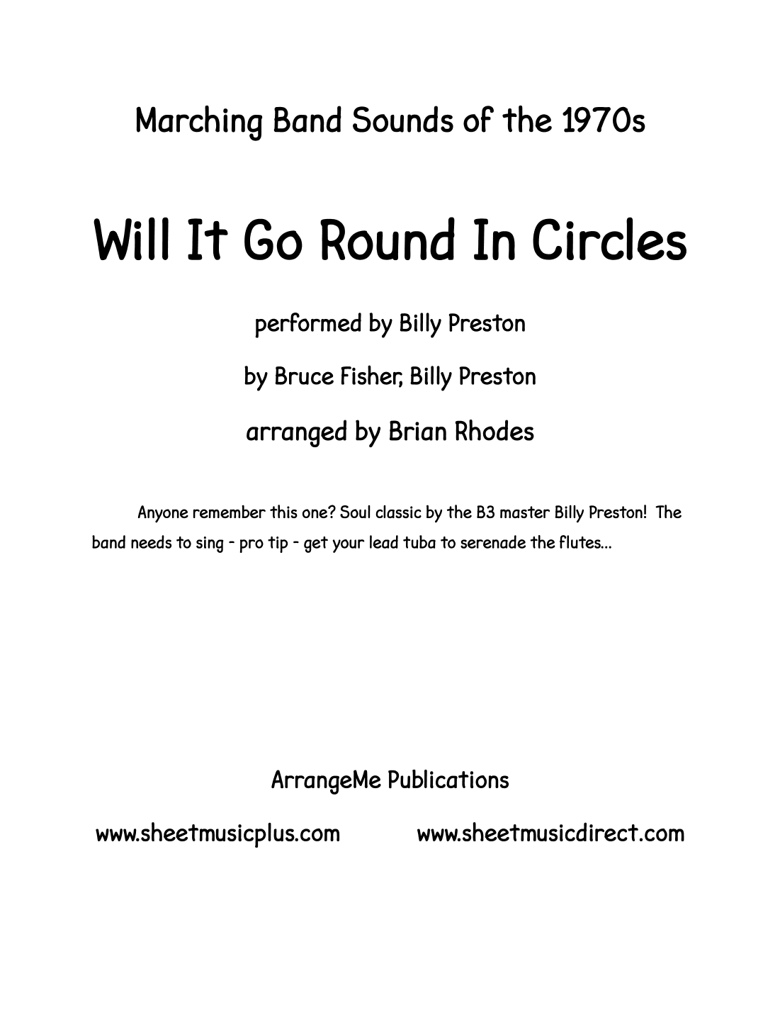 Will It Go Round In Circles (arr. Brian Rhodes)