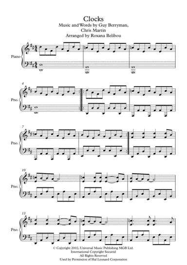Clocks (arr. Roxana Belibou)