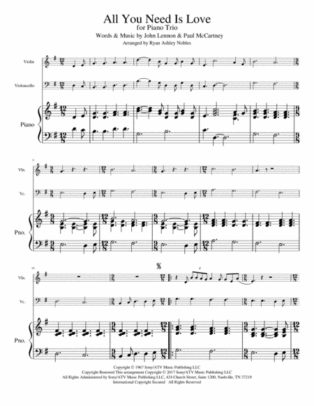 All You Need Is Love (arr. Ryan Ashley Nobles)