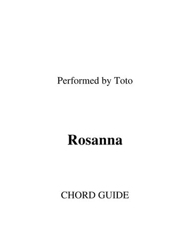 Rosanna (arr. RWM)