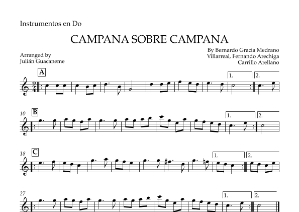 Campana Sobre Campana (arr. Julian Guacaneme)