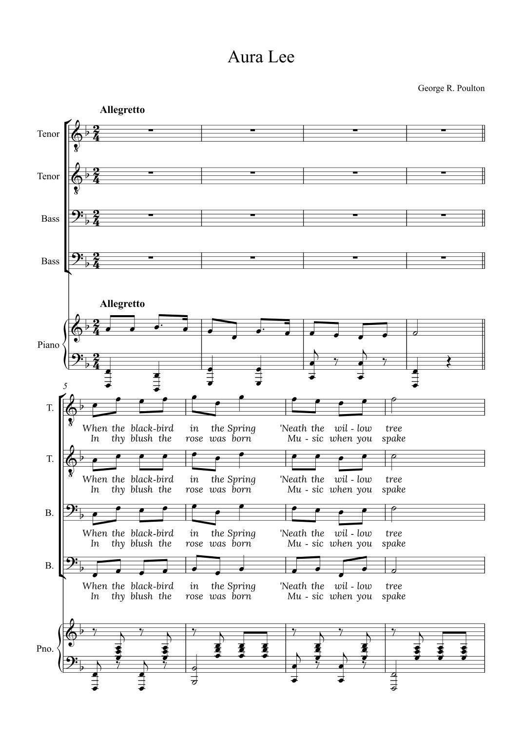Aura Lee (arr. Alex Nunes Rodrigues)
