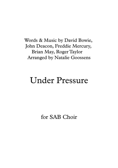 Under Pressure (arr. Natalie Goossens)