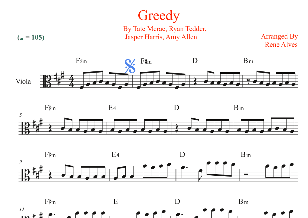 Greedy (arr. Rene Alves)