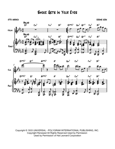 Smoke Gets In Your Eyes (arr. Nick Lacanski)