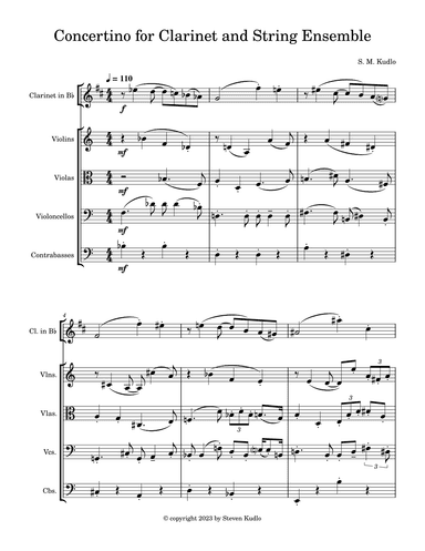Concertino for Clarinet and String Ensemble