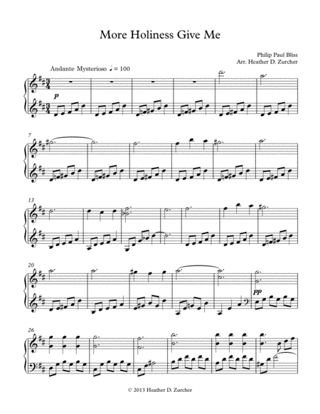 More Holiness Give Me (arr. Heather D. Zurcher)