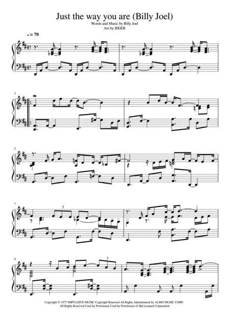 Just The Way You Are (arr. RKKR)