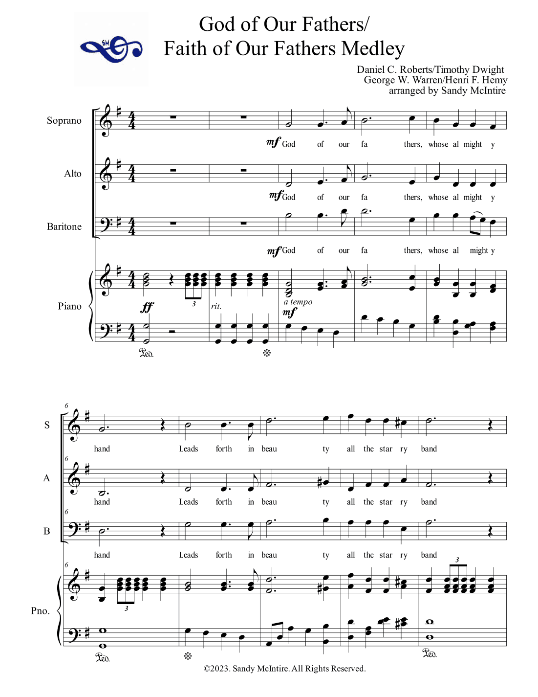 God of Our Fathers/ Faith of Our Fathers Medley (arr. Sandy McIntire)