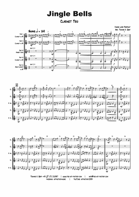 Jazzy Jingle Bells - Christmas Swing - Clarinet Trio (arr. Thomas H. Graf)