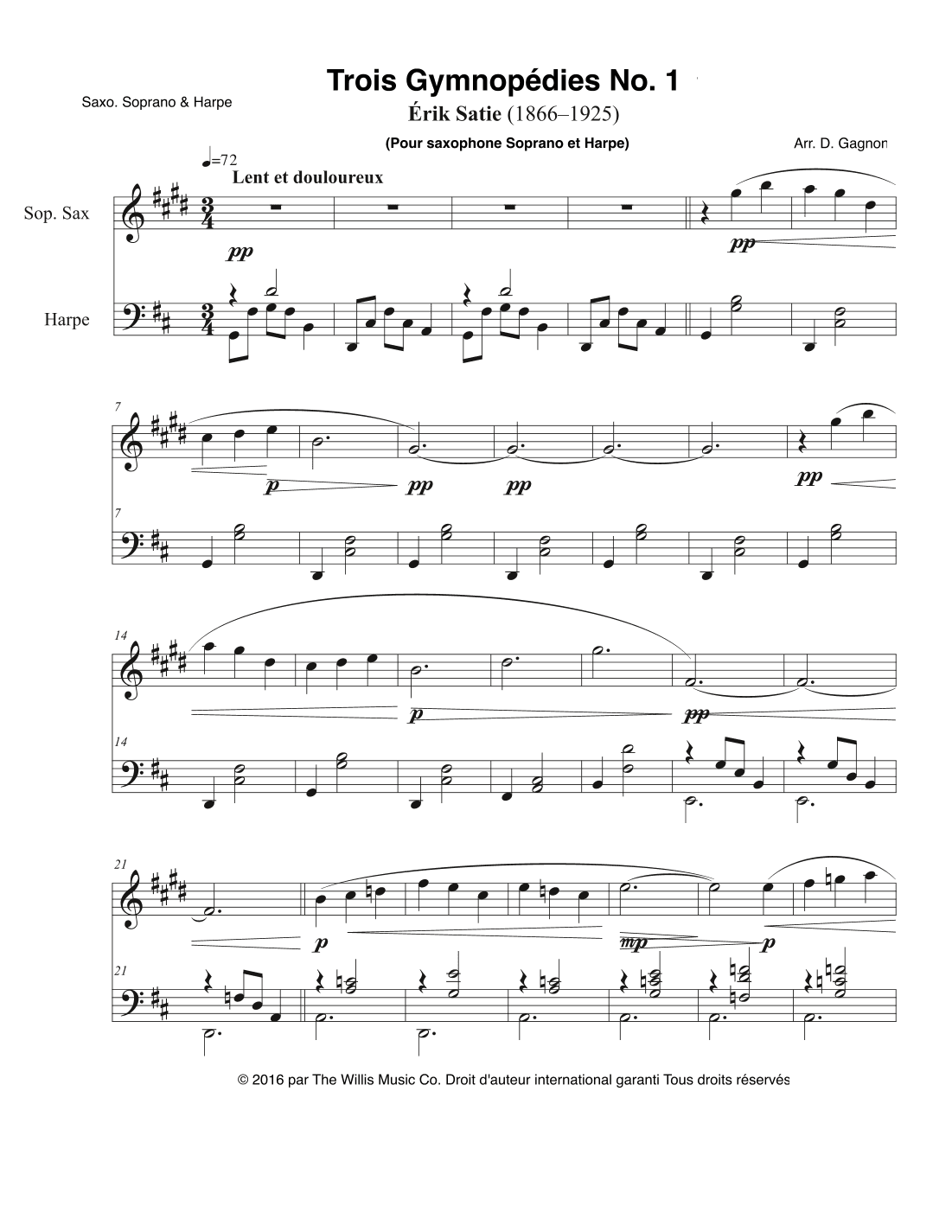 Gymnopedie No. 1 (arr. D. Gagnon)