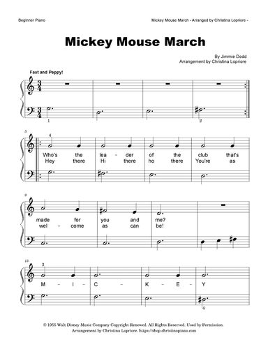 Mickey Mouse March (arr. Christina Lopriore)
