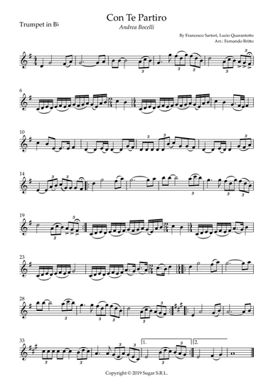 Con Te Partiro (time To Say Goodbye) (arr. Fernando Britto)