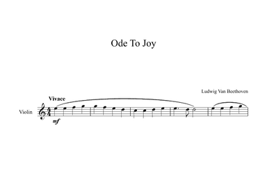 Ode To Joy - Ludwig Van Beethoven (Violin) (arr. Digital Book Music)