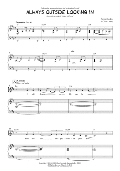 Always Outside Looking In [Solo] (from After it Rains - A New Musical)