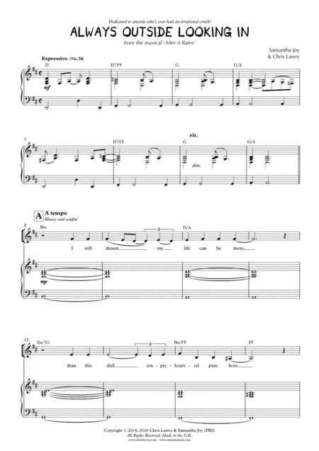 Always Outside Looking In [Solo] (from After it Rains - A New Musical)
