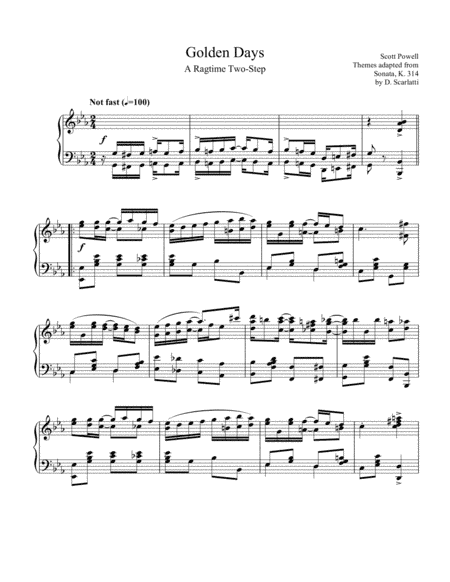 Golden Days (Ragtime for Solo Piano)