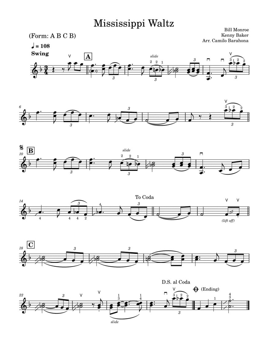 Mississippi Waltz (arr. Camilo Barahona)