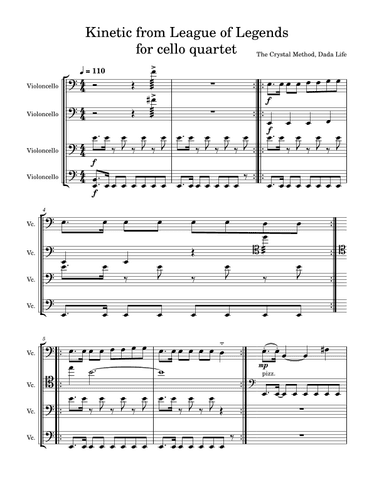 Kinetic (the Crystal Method X Dada Life) (arr. Jeorgein)