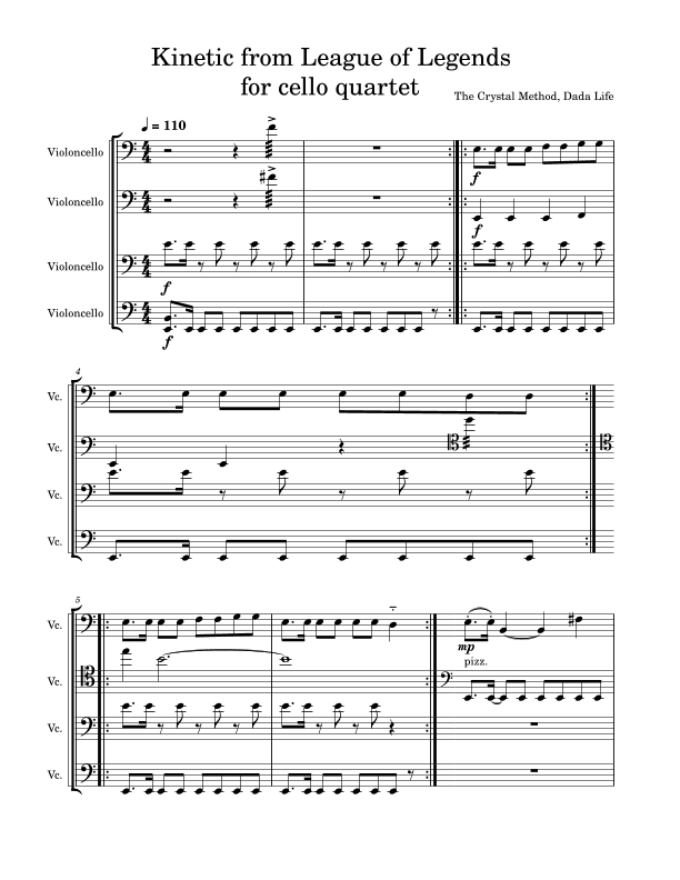 Kinetic (the Crystal Method X Dada Life) (arr. Jeorgein)