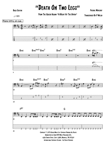 Death On Two Legs (arr. Accubass)