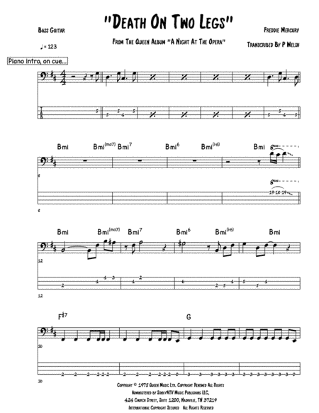 Death On Two Legs (arr. Accubass)