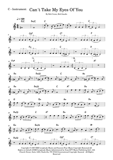 Can't Take My Eyes Off Of You (arr. Fabio Eduardo de Oliveira)