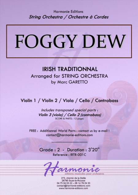 FOGGY DEW - Irish Traditionnal - 1840 - Arranged for String Orchestra by Marc GARETTO (arr. Marc GARETTO)