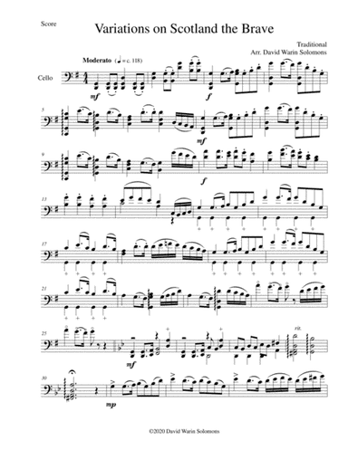 Variations on Scotland the Brave for cello solo (arr. David Warin Solomons)
