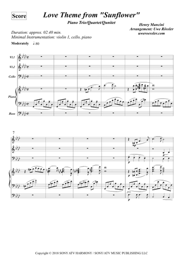 Love Theme From Sunflower (arr. Uwe Roessler Rössler Rassler)