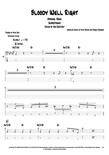 Bloody Well Right (arr. Sick Boy)