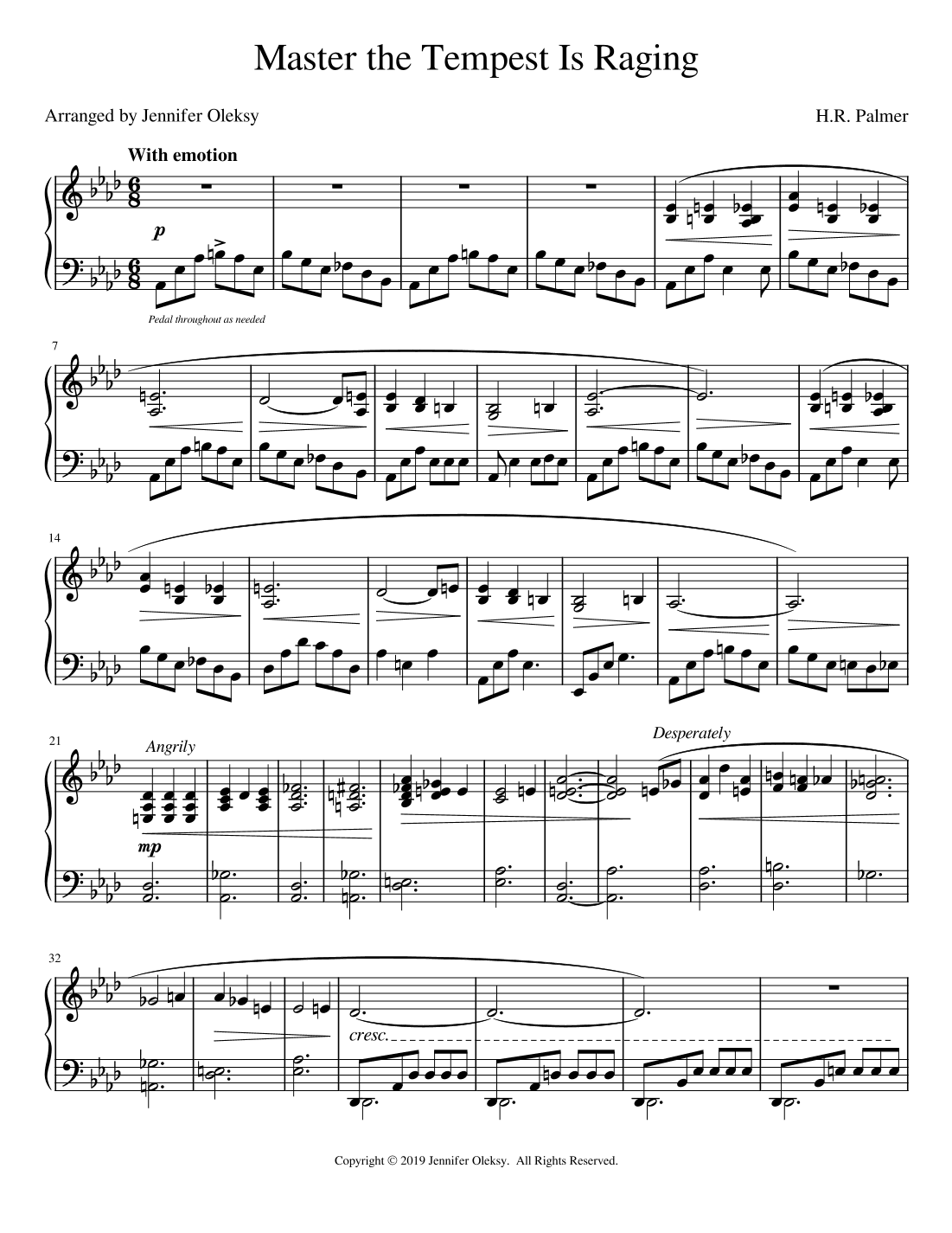 Master the Tempest is Raging (arr. Jennifer Oleksy)