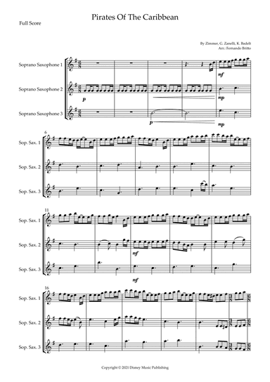 Pirates Of The Caribbean (arr. Fernando Britto)