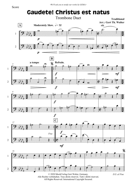 Gaudete! Christus Est Natus (arr. Gert Th. Walter)