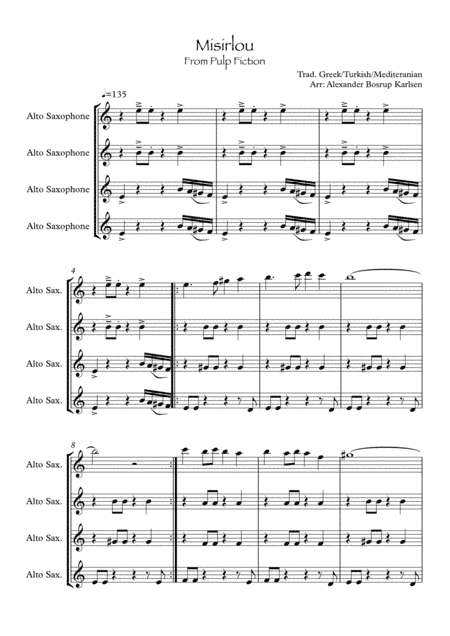 Misirlou - from Pulp Fiction (arr. Alexander Bosrup Karlsen)