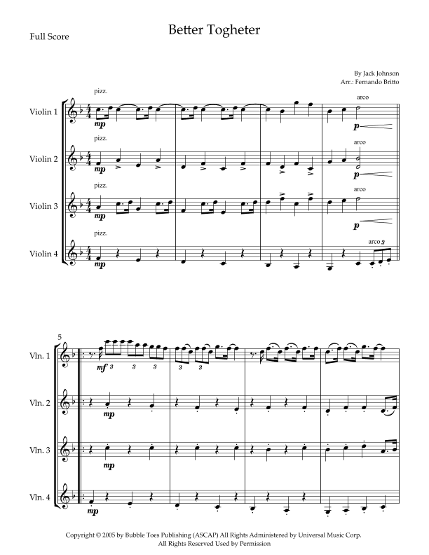 Better Together (arr. Fernando Britto)