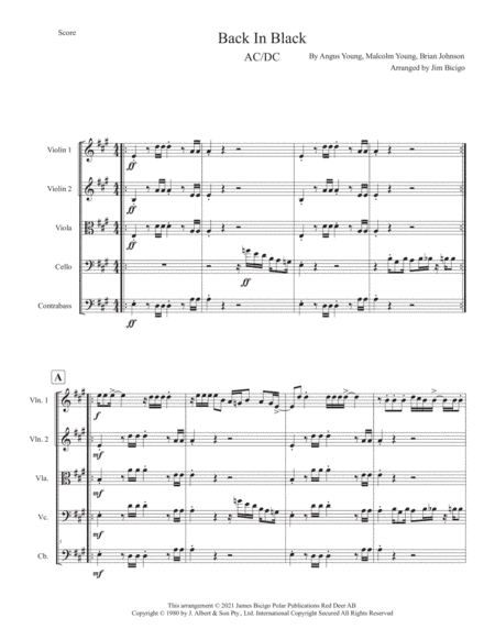 Back In Black (arr. Jim Bicigo)