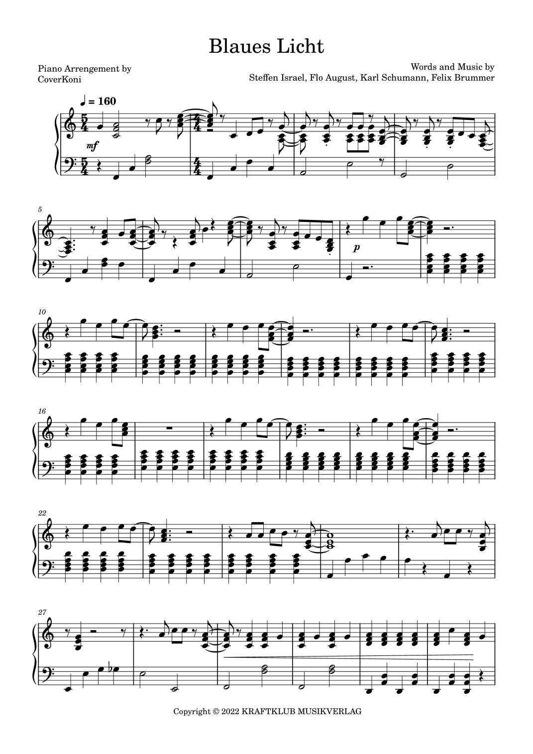 Blaues Licht (arr. CoverKoni)