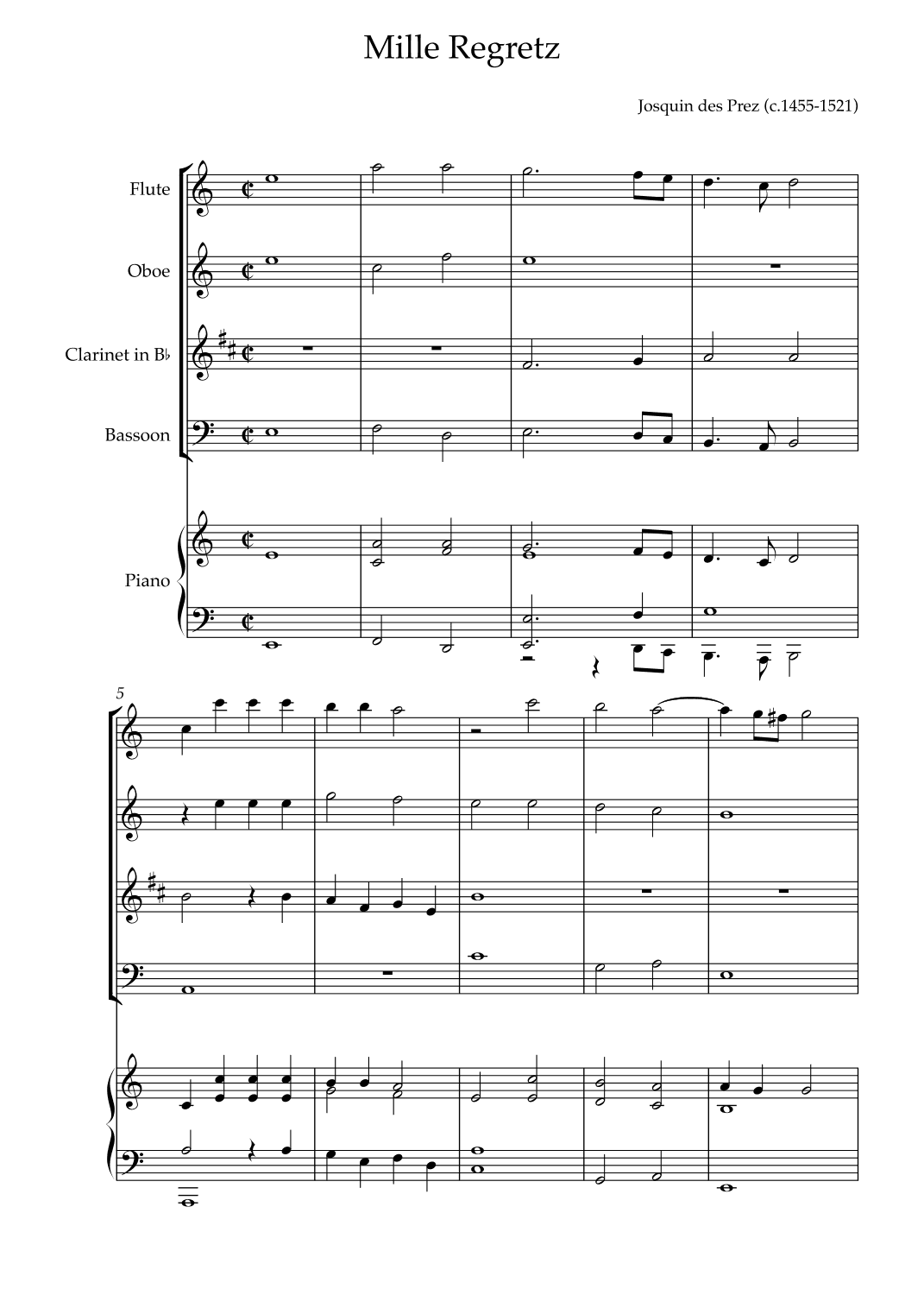 Mille Regretz (arr. Karen Gueiros)