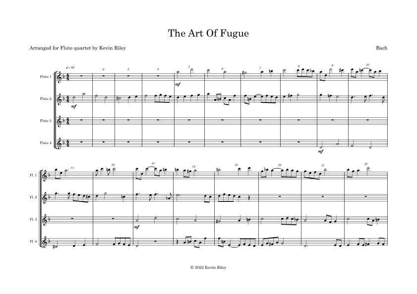 The Art of Fugue (arr. Kevin Riley)