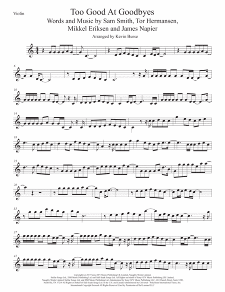 Too Good At Goodbyes (arr. Kevin Busse)
