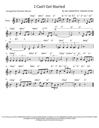 I Can't Get Started (arr. Dominic Meccia)