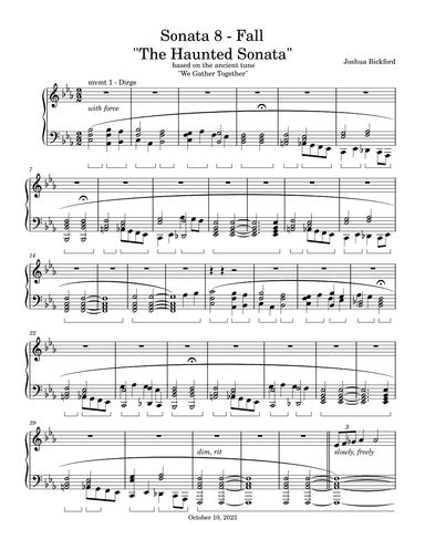 Sonata 8, Fall, based on the ancient melody "We Gather Together"
