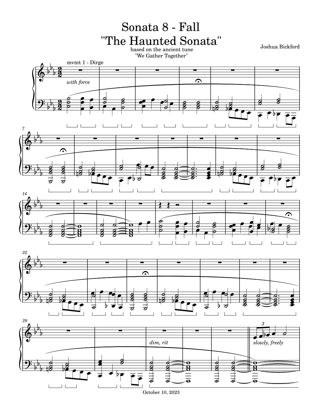 Sonata 8, Fall, based on the ancient melody "We Gather Together"